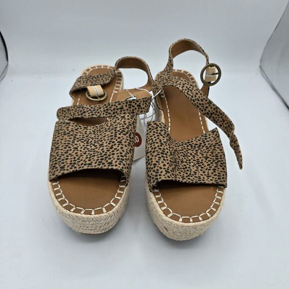 Size 10 Universal Thread Morgan Leopard Print Espadrille Wedge Woven Heel 3in - Picture 1 of 8